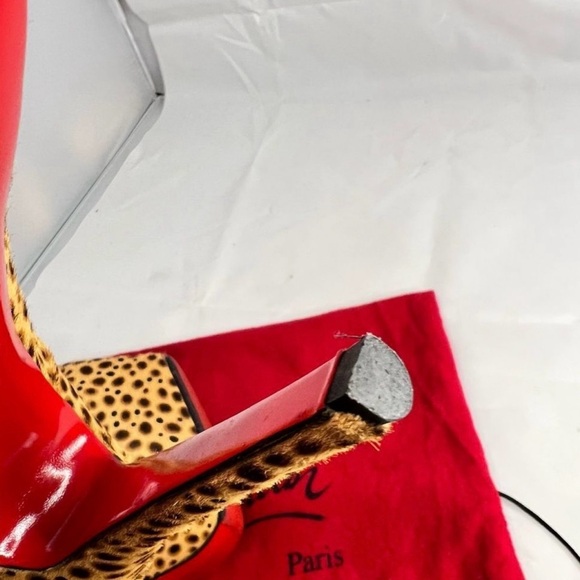 CHRISTIAN LOUBOUTIN Daffodil 160 brown pony jungle cheetah print platform - Picture 10 of 15